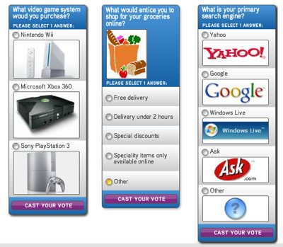 Sample polls of Vizu Answers