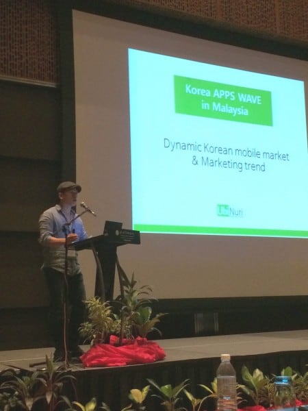 Arnold Kang, Marketing Director, Ubinuri presenting insights to the Korean mobile app market