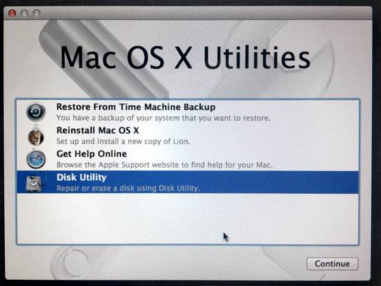 Mac OS X Recovery Utilities