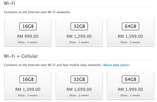 Malaysia iPad mini price