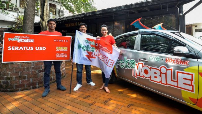 (L-R)Â Â Navin Manian, Maxisâ€™ Head of Prepaid, Jaygan Fu, Grab Malaysiaâ€™s Country Manager and Maybel Chan, Maxisâ€™ Head of Content & Engagement, officially unveiling the PokeMobile earlier today.