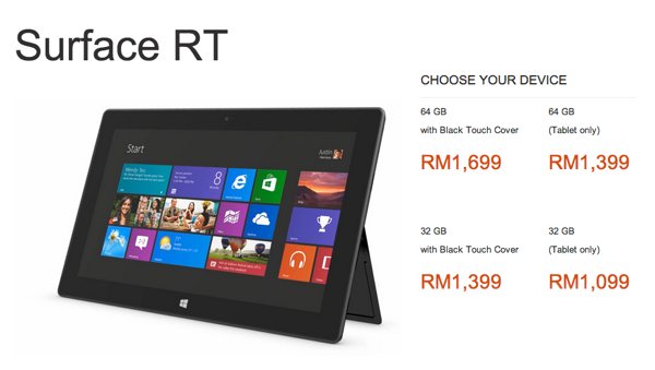 Malaysia Surface RT is Now RM450 Cheaper, Starts from RM1099