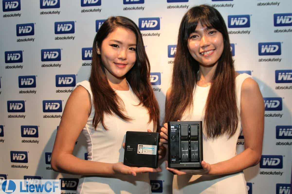 Models posing with new WD Pro Series: My Passport Wireless Pro and My Cloud Pro
