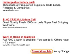 AdSense Ad Unit with "Show More Ads" link AdSense Ad Unit with "Show More Ads" link