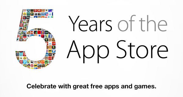 5 Year App Store, 5 Free Apps, 5 Free Games