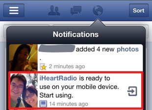 Send to Mobile notification in facebook for iOS Send to Mobile notification in facebook for iOS