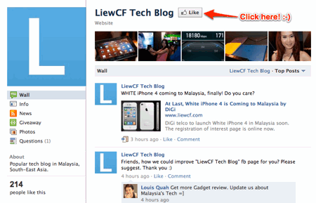 LiewCF Facebook Page