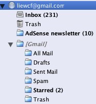 List of Gmail IMAP folders