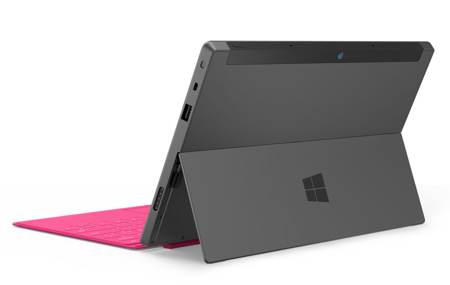Surface tablet with kickstand opened