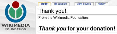 Wikimedia: Thank you for your donation! Wikimedia: Thank you for your donation!