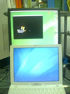 Apple iBook 12-inch and Dell 170FPT 17-inch LCD Monitor